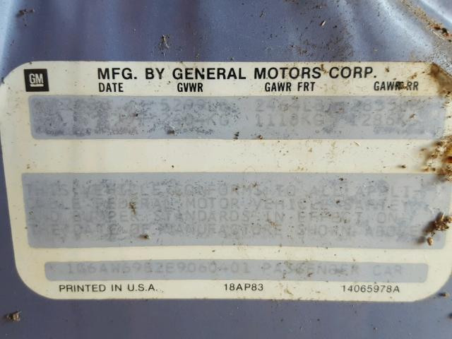 1G6AW6982E9060401 - 1984 CADILLAC FLEETWOOD BLUE photo 10