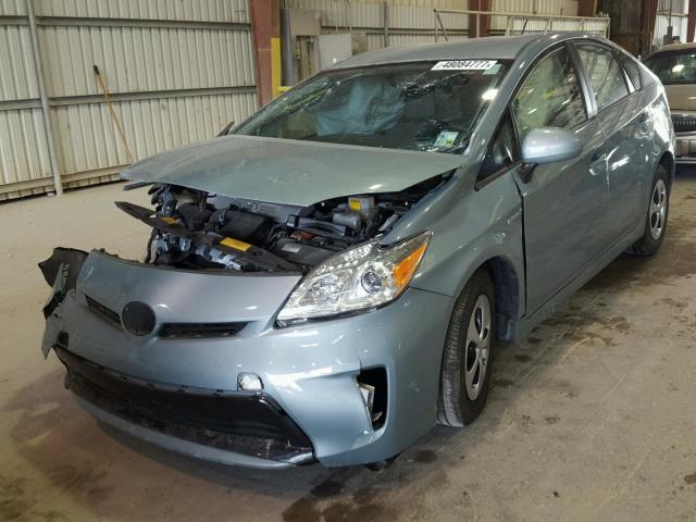 JTDKN3DU8D1676883 - 2013 TOYOTA PRIUS GREEN photo 2