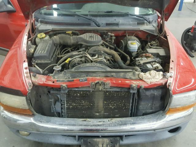 1B7GL22Y1XS153151 - 1999 DODGE DAKOTA RED photo 7