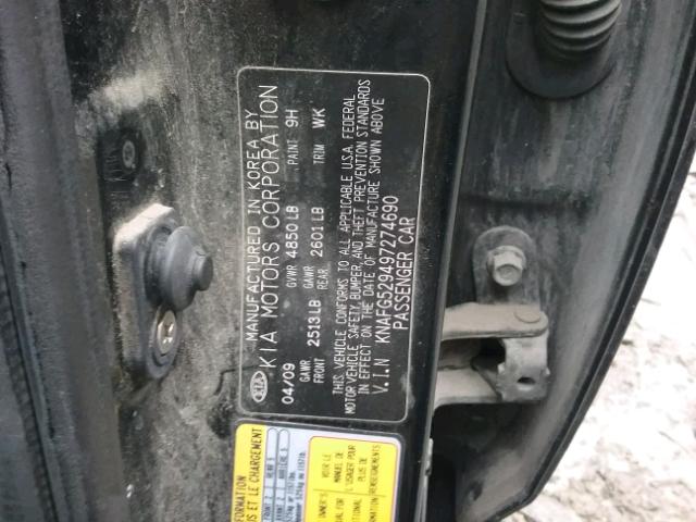 KNAFG529497274690 - 2009 KIA RONDO BASE BLACK photo 10