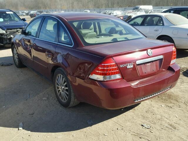 1MEFM42115G617108 - 2005 MERCURY MONTEGO PR MAROON photo 3