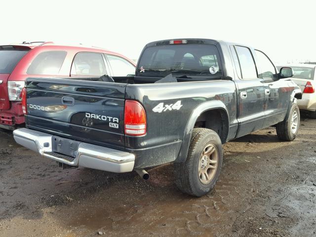 1D7HG48N44S639892 - 2004 DODGE DAKOTA QUA BLACK photo 4