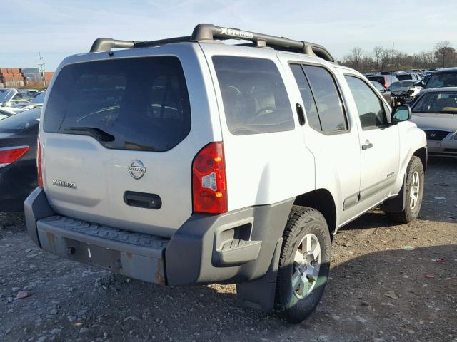 5N1AN08W57C504529 - 2007 NISSAN XTERRA OFF SILVER photo 4