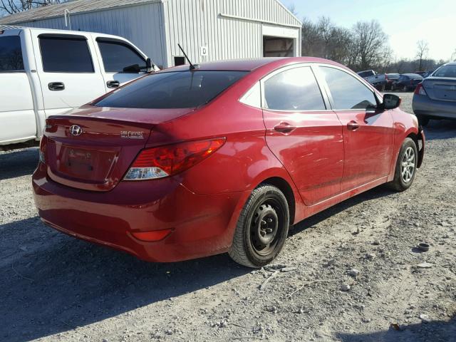 KMHCT4AE5CU190005 - 2012 HYUNDAI ACCENT GLS RED photo 4