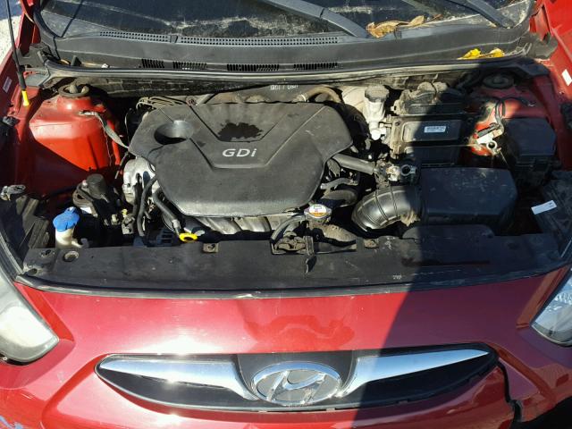 KMHCT4AE5CU190005 - 2012 HYUNDAI ACCENT GLS RED photo 7