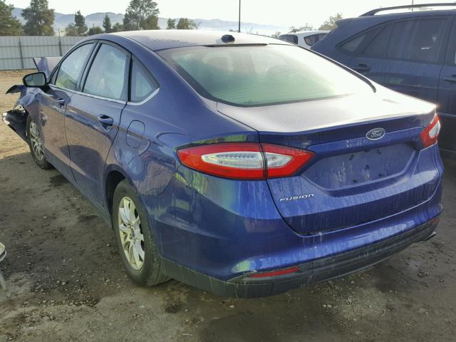 3FA6P0G75GR247555 - 2016 FORD FUSION S BLUE photo 3