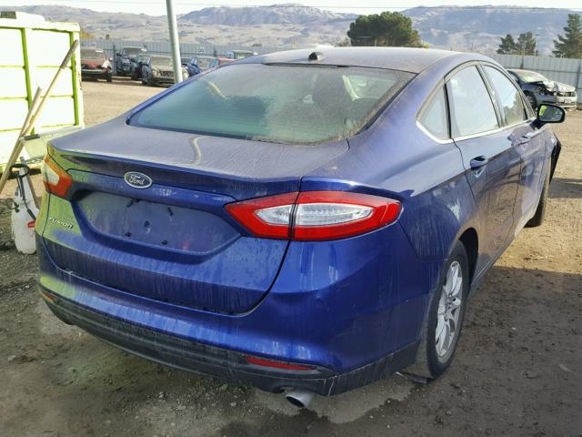 3FA6P0G75GR247555 - 2016 FORD FUSION S BLUE photo 4