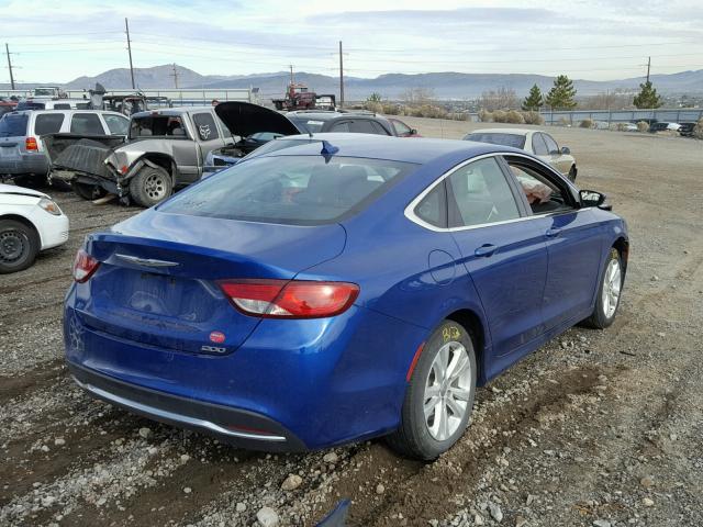 1C3CCCAB2GN186390 - 2016 CHRYSLER 200 LIMITE BLUE photo 4