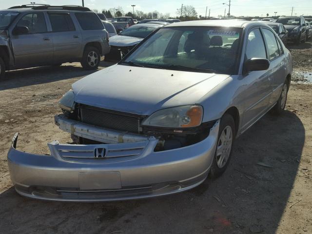 1HGES16583L027542 - 2003 HONDA CIVIC LX SILVER photo 2