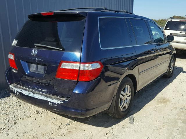 5FNRL38786B124156 - 2006 HONDA ODYSSEY EX BLUE photo 4