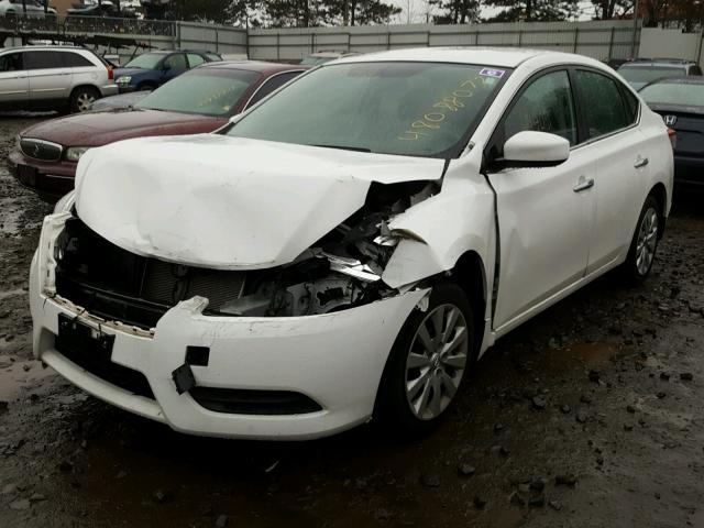 3N1AB7AP9FY216353 - 2015 NISSAN SENTRA S WHITE photo 2