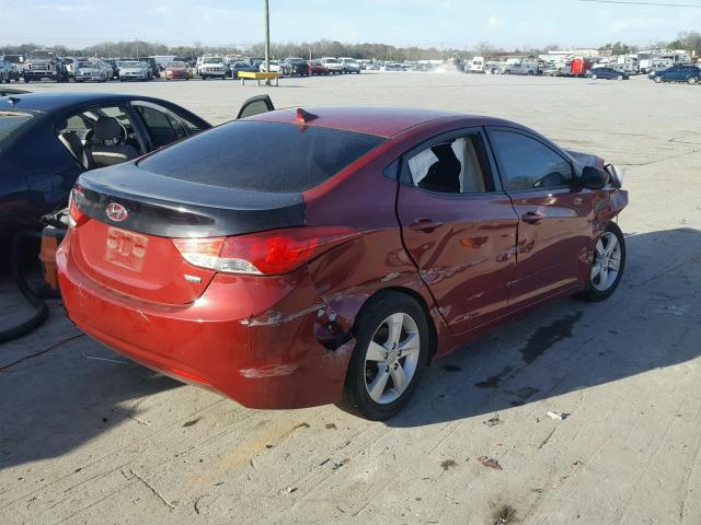 KMHDH4AE6DU534223 - 2013 HYUNDAI ELANTRA GL RED photo 4