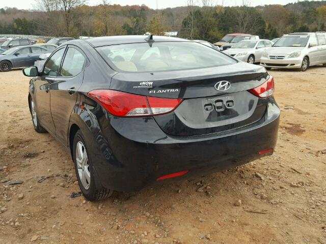 5NPDH4AE9DH376622 - 2013 HYUNDAI ELANTRA GL BLACK photo 3