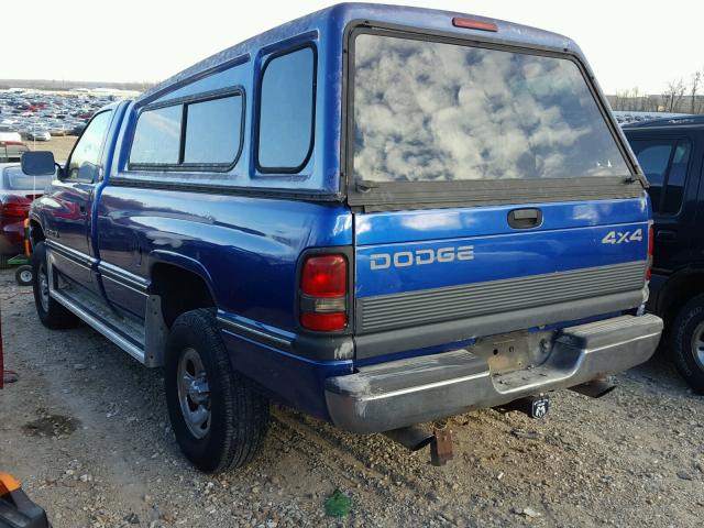 1B7HF16Y2SS161980 - 1995 DODGE RAM 1500 BLUE photo 3