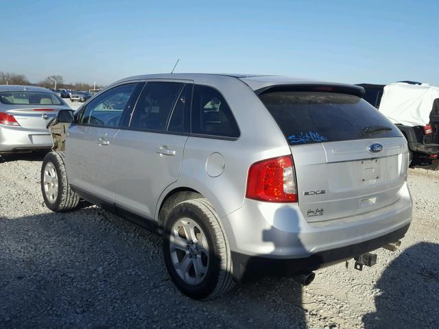 2FMDK3JC1DBC40535 - 2013 FORD EDGE SEL SILVER photo 3