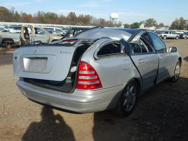 WDBRH81J34F515596 - 2004 MERCEDES-BENZ C 240 SPOR SILVER photo 4