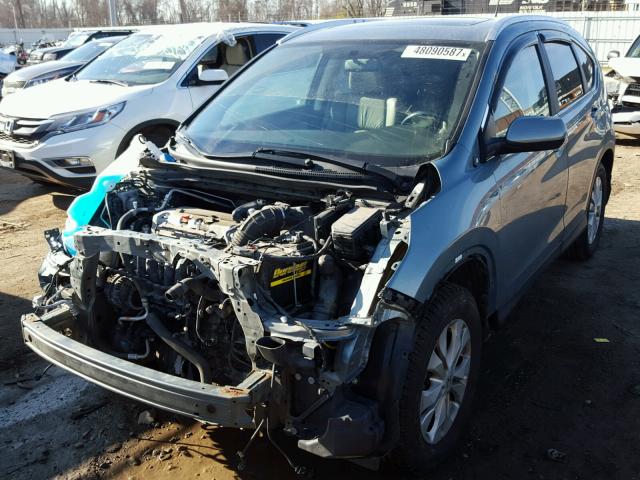 5J6RM4H79CL050736 - 2012 HONDA CR-V EXL GREEN photo 2