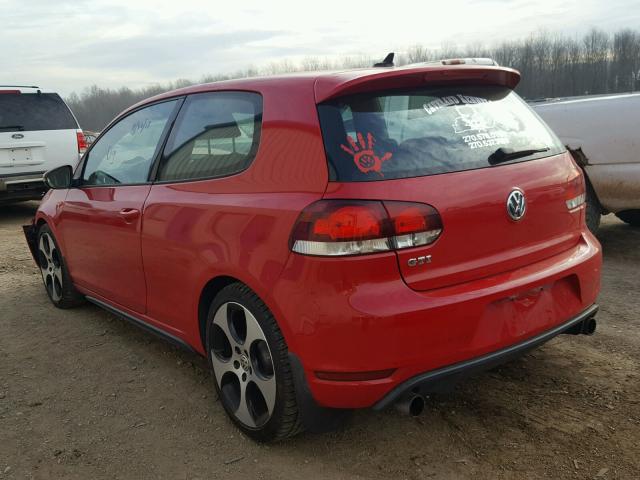 WVWEV7AJ2AW212730 - 2010 VOLKSWAGEN GTI RED photo 3