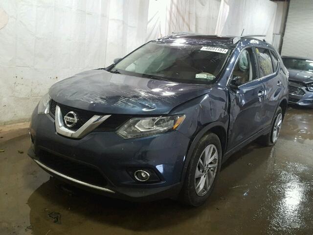 5N1AT2MV8FC766445 - 2015 NISSAN ROGUE S BLUE photo 2