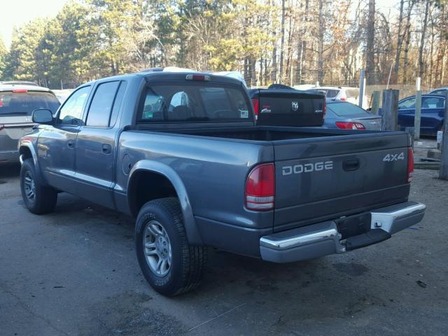 1B7HG2AN315325722 - 2001 DODGE DAKOTA GRAY photo 3