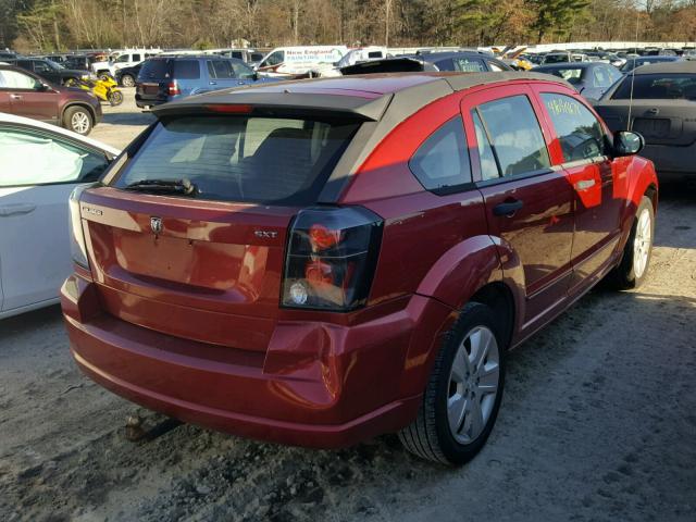 1B3HB48B47D521401 - 2007 DODGE CALIBER SX RED photo 4