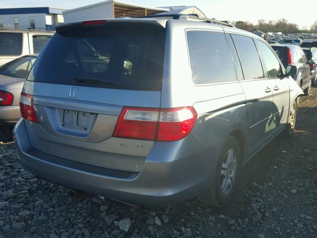 5FNRL387X5B128174 - 2005 HONDA ODYSSEY EX BLUE photo 4