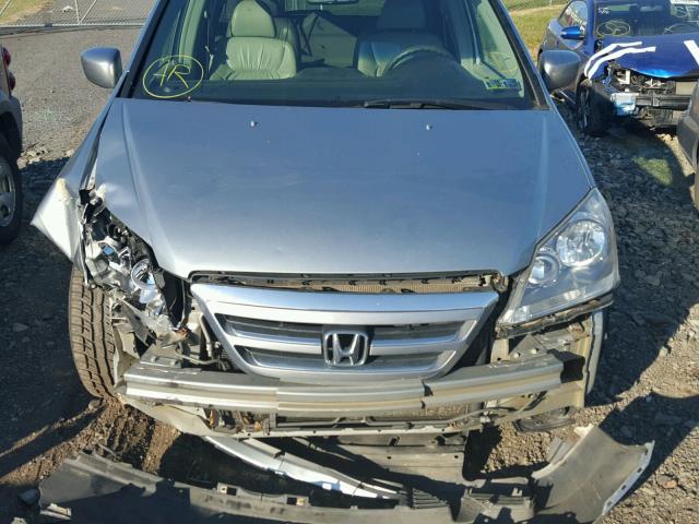 5FNRL387X5B128174 - 2005 HONDA ODYSSEY EX BLUE photo 7