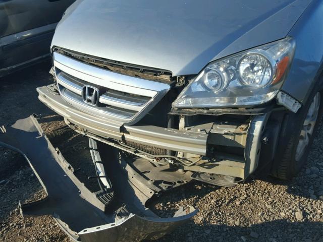 5FNRL387X5B128174 - 2005 HONDA ODYSSEY EX BLUE photo 9