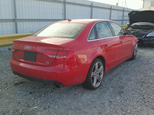 WAUMK78K59N059052 - 2009 AUDI A4 PRESTIG RED photo 4