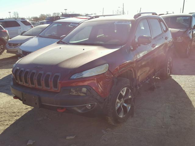 1C4PJMBS3EW309449 - 2014 JEEP CHEROKEE T RED photo 2