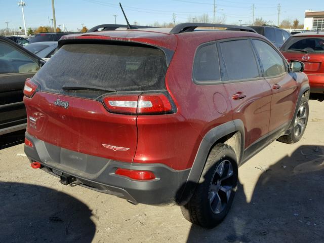 1C4PJMBS3EW309449 - 2014 JEEP CHEROKEE T RED photo 4