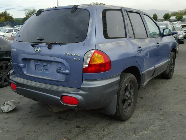 KM8SC73D42U223043 - 2002 HYUNDAI SANTA FE G BLUE photo 4