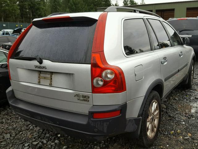 YV1CZ91H841058282 - 2004 VOLVO XC90 T6 SILVER photo 4