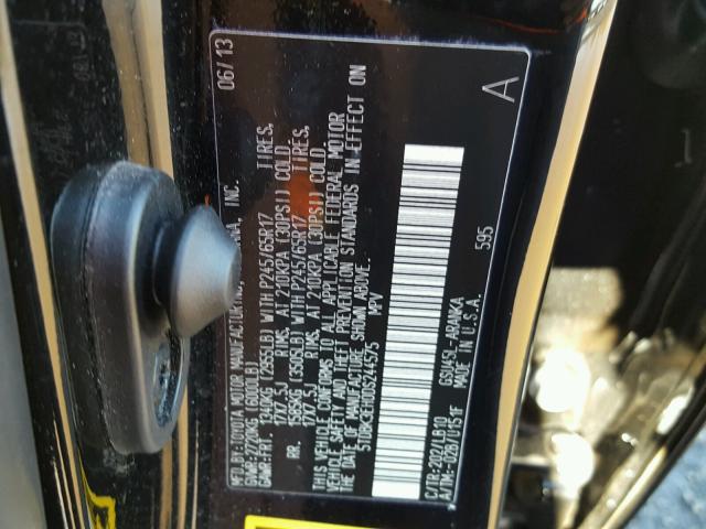 5TDBK3EH0DS244575 - 2013 TOYOTA HIGHLANDER BLACK photo 10