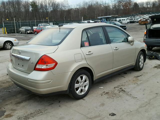 3N1BC11E08L370883 - 2008 NISSAN VERSA S BEIGE photo 4