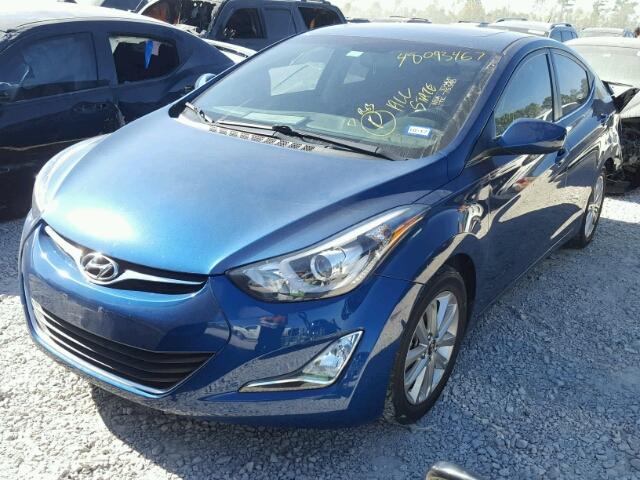 KMHDH4AEXFU353984 - 2015 HYUNDAI ELANTRA SE BLUE photo 2