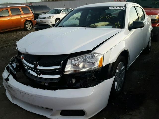 1C3CDZAB5DN693246 - 2013 DODGE AVENGER SE WHITE photo 2