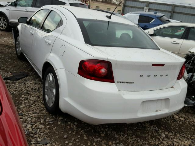 1C3CDZAB5DN693246 - 2013 DODGE AVENGER SE WHITE photo 3