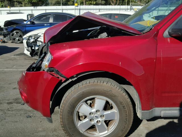 1FMCU0DG4CKB06058 - 2012 FORD ESCAPE XLT RED photo 9