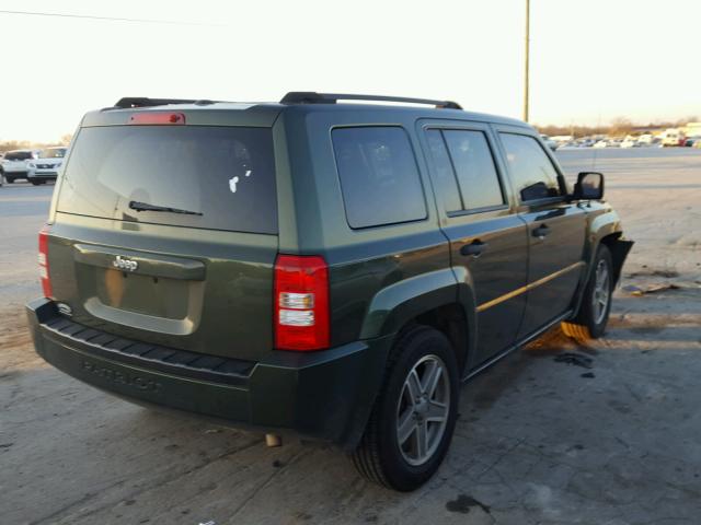 1J8FT28W27D400806 - 2007 JEEP PATRIOT SP GREEN photo 4