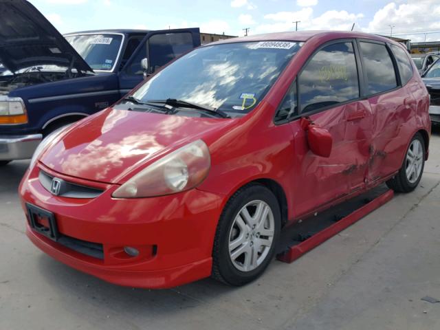 JHMGD38637S059473 - 2007 HONDA FIT S RED photo 2