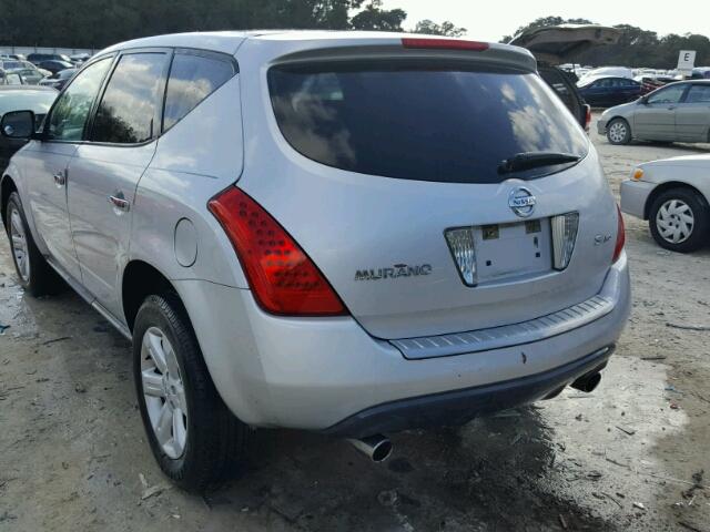 JN8AZ08WX6W526049 - 2006 NISSAN MURANO SL SILVER photo 3