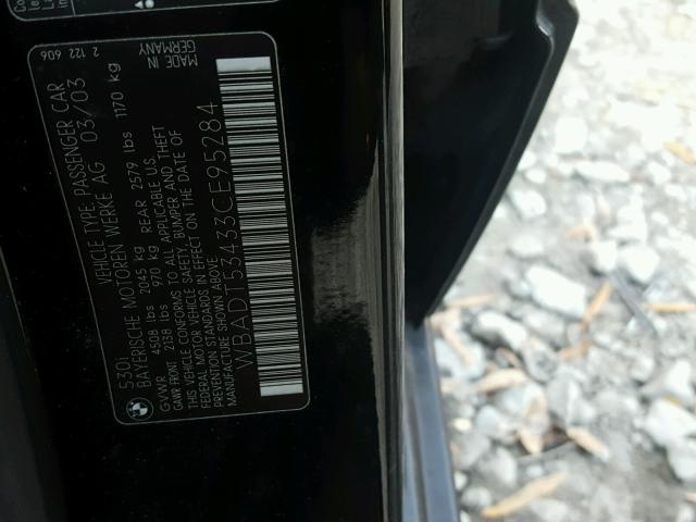 WBADT53433CE95284 - 2003 BMW 530 I BLACK photo 10