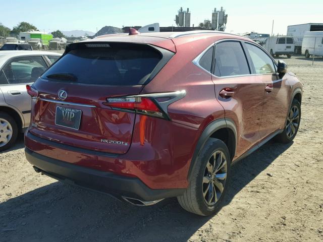 JTJYARBZ6F2006086 - 2015 LEXUS NX 200T BURGUNDY photo 4