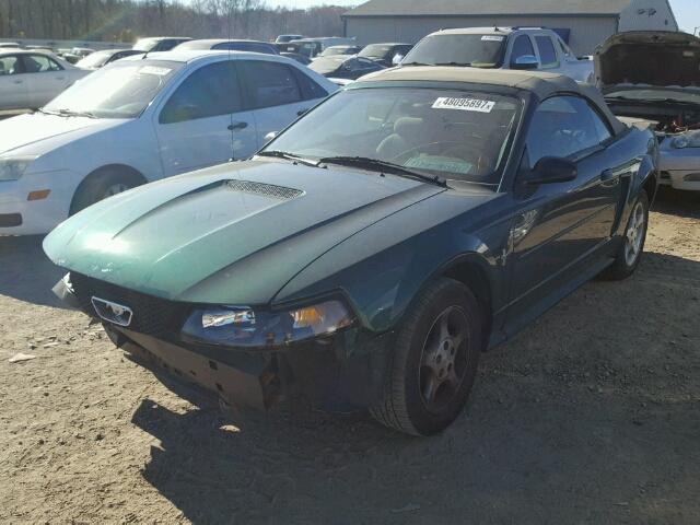 1FAFP44441F101136 - 2001 FORD MUSTANG GREEN photo 2