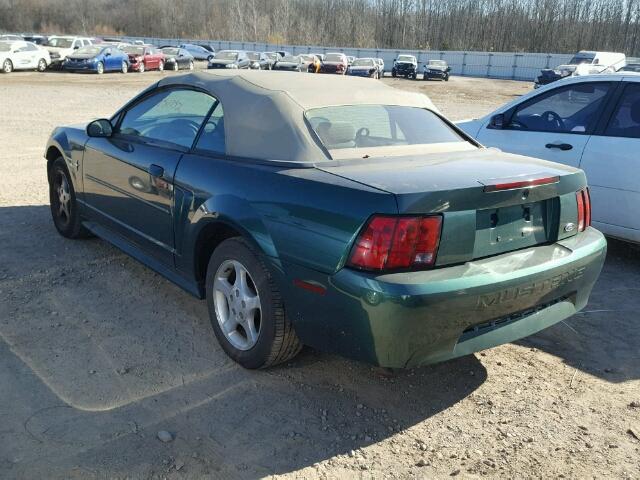 1FAFP44441F101136 - 2001 FORD MUSTANG GREEN photo 3