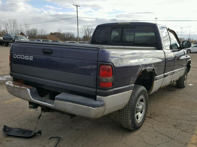 1B7HC13Z9WJ169835 - 1998 DODGE RAM 1500 BLUE photo 4