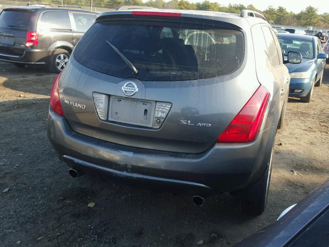 JN8AZ08WX5W411496 - 2005 NISSAN MURANO SL GRAY photo 4