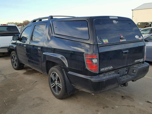 5FPYK1F77DB006514 - 2013 HONDA RIDGELINE BLACK photo 3