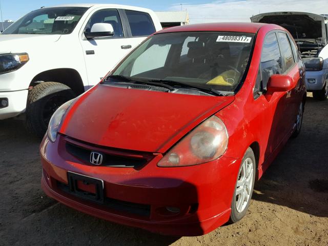 JHMGD38627S055141 - 2007 HONDA FIT S RED photo 2